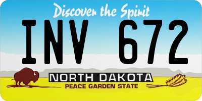 ND license plate INV672