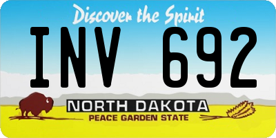 ND license plate INV692