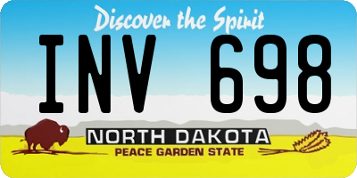 ND license plate INV698