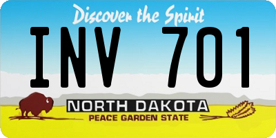 ND license plate INV701