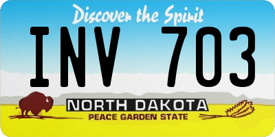 ND license plate INV703