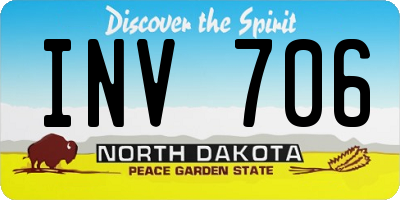 ND license plate INV706