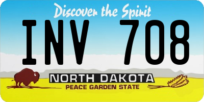 ND license plate INV708