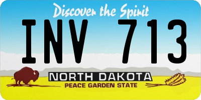 ND license plate INV713