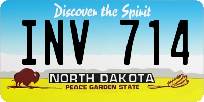 ND license plate INV714