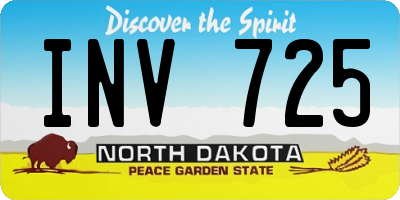 ND license plate INV725
