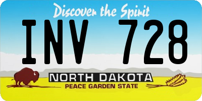 ND license plate INV728