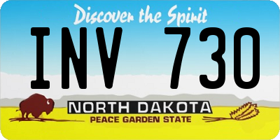 ND license plate INV730