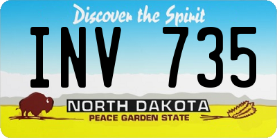 ND license plate INV735