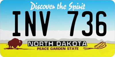 ND license plate INV736