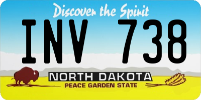 ND license plate INV738