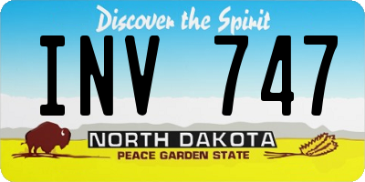 ND license plate INV747