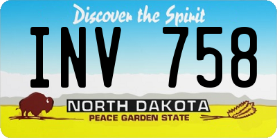 ND license plate INV758