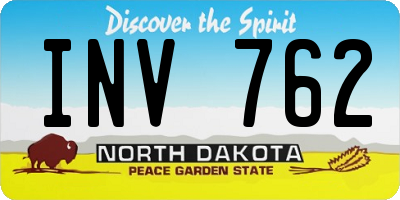 ND license plate INV762