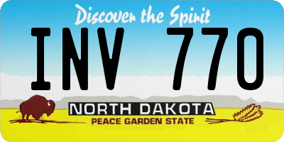 ND license plate INV770