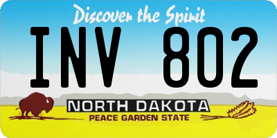 ND license plate INV802