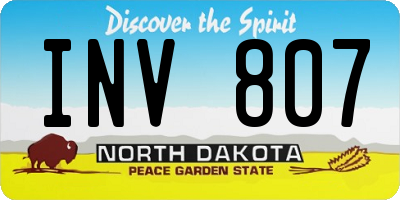 ND license plate INV807