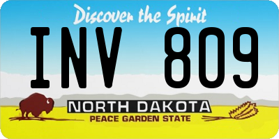 ND license plate INV809