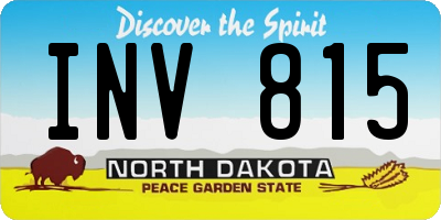 ND license plate INV815