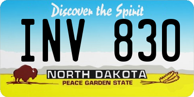 ND license plate INV830