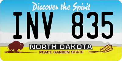 ND license plate INV835