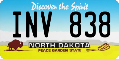 ND license plate INV838