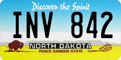 ND license plate INV842