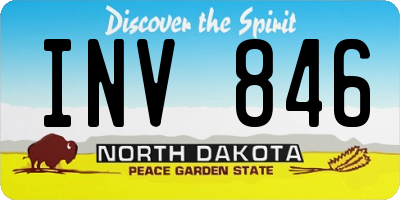 ND license plate INV846