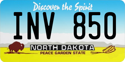 ND license plate INV850