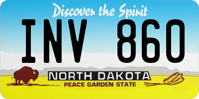 ND license plate INV860