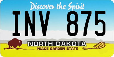 ND license plate INV875