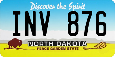ND license plate INV876