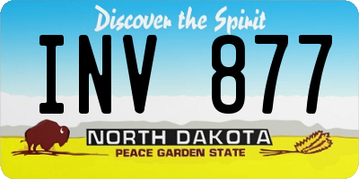 ND license plate INV877