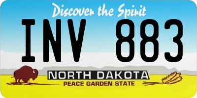 ND license plate INV883