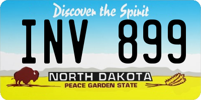 ND license plate INV899
