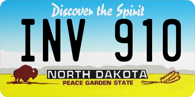 ND license plate INV910