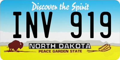 ND license plate INV919