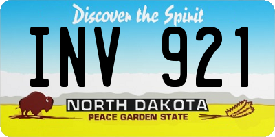 ND license plate INV921