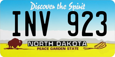 ND license plate INV923