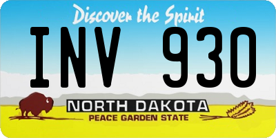 ND license plate INV930