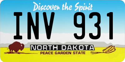 ND license plate INV931