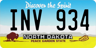 ND license plate INV934