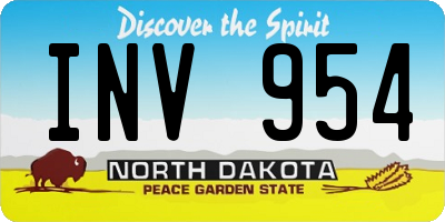 ND license plate INV954