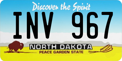 ND license plate INV967