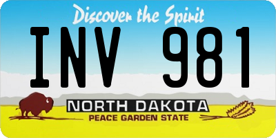 ND license plate INV981