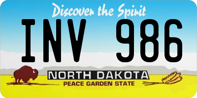 ND license plate INV986