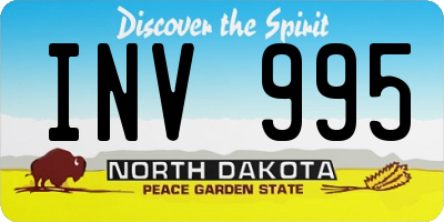 ND license plate INV995