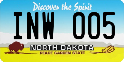 ND license plate INW005