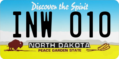 ND license plate INW010
