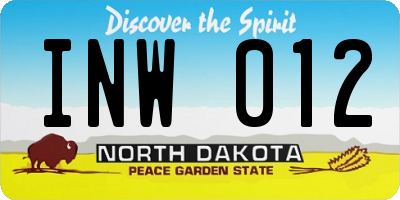 ND license plate INW012